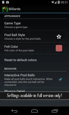 Billiards Free android App screenshot 1